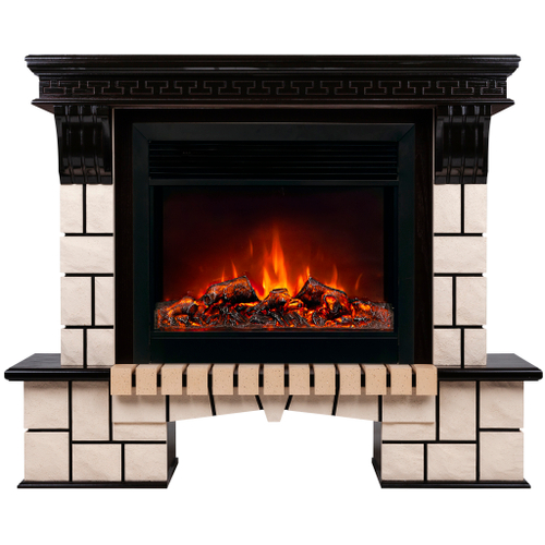 Каминокомплект Real Flame Stone 26 AO с очагом Moonblaze DeLuxe Black