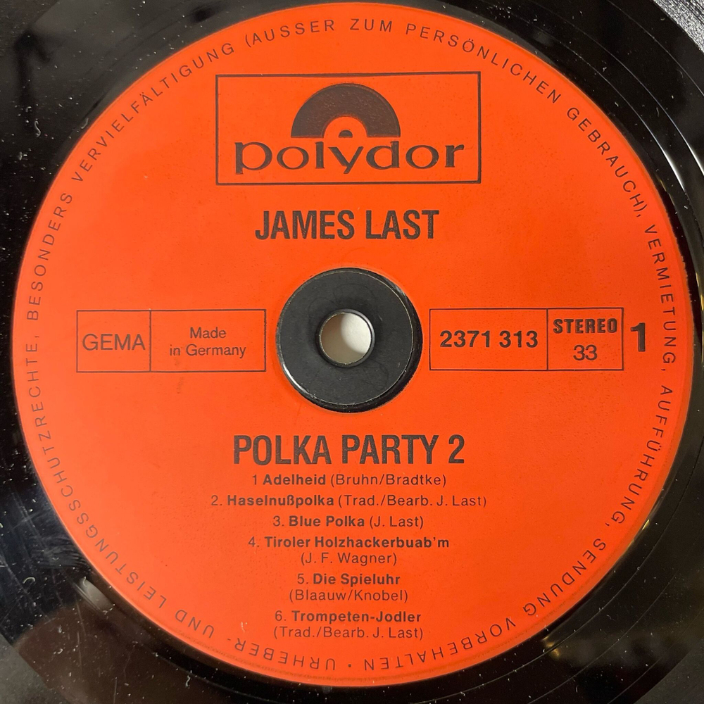 Винтажная виниловая пластинка LP James Last Polka Party II (Germany 1972) Blue Polka