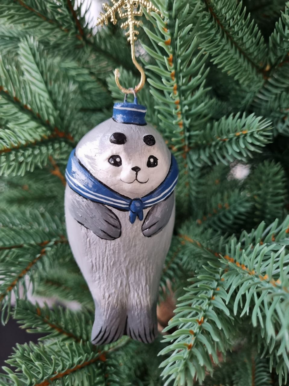 Мморской котик ёлочная игрушка ручная работа