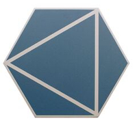 DNA Tiles Fancy Lines Ocean 20x23