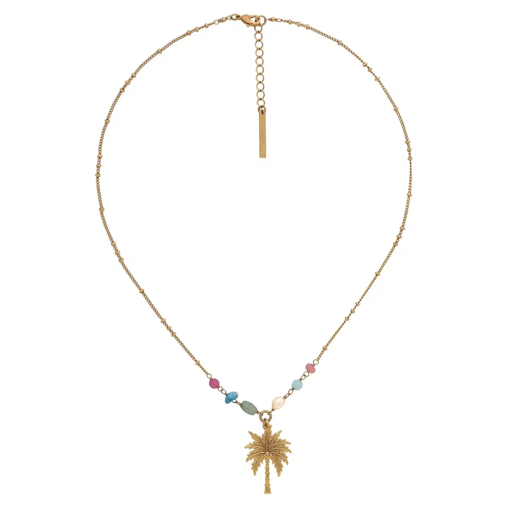 Колье Franck Herval, Summer, с жемчугом, нефритом и бирюзой, FH26.1-15-64623 (золотистый)