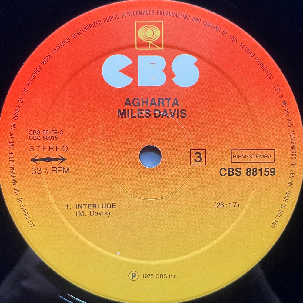 Miles Davis ‎– Agharta 2LP (Голландия 1975г.)