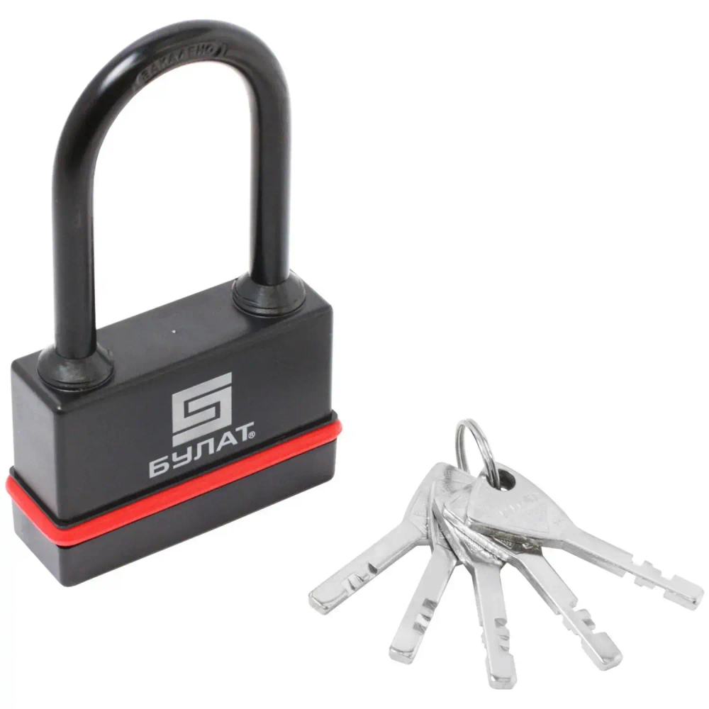 Замок навесной всепогод_УЗК Булат ВС 3-Н75-01 ПЛ (75xd=10) чугун черн.(5кл)