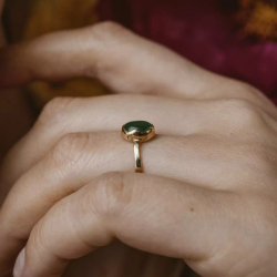 кольцо с зеленым агатом