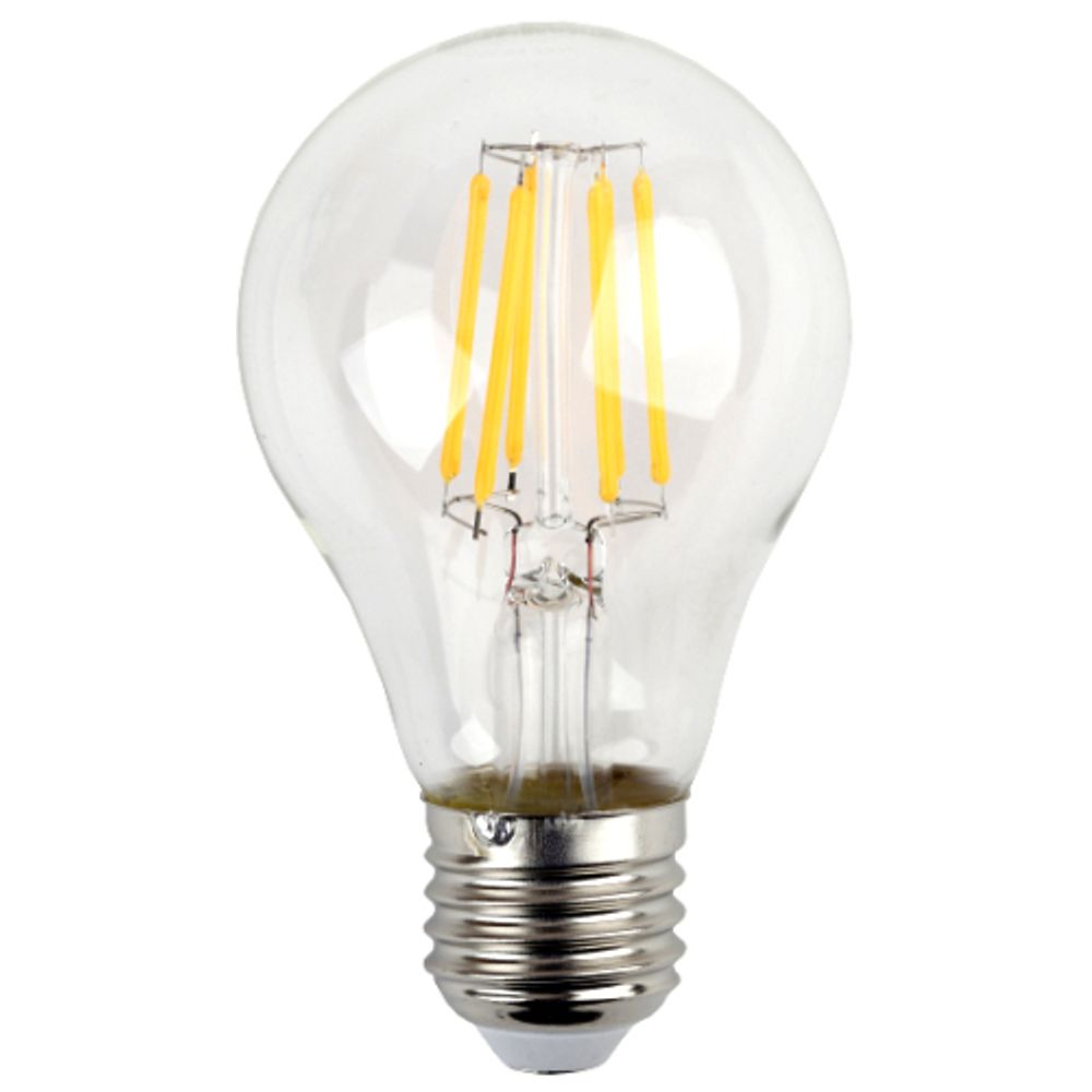 Лампа светодиодная ЭРА F-LED A60-7W-840-E27 7Вт филамент груша нейтральный белый свет E27 | Филаментные декоративные