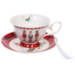 Чайная пара керамическая «Щелкунчик» (кружка 220мл+блюдце) в подарочной коробке