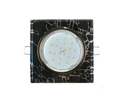 Светильник Стекло Квадрат Ecola GX53-H4 скошенный край черный хром-черный 38x120 FN53SNECH