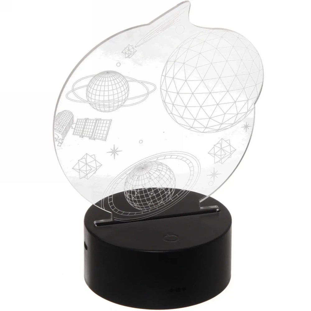 Светильник ночник «3D-Космос» на пластиковой подставке, с включателем USB