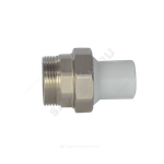 Муфта трубная PP-R комбинированная разъемная белая Дн 32х3/4" Ру25 наруж пайка/НР VALFEX 10158220