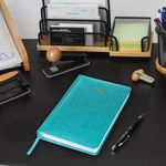 Ежедневник датированный 2022 А5 138x213 мм BRAUBERG "Sparkle", блестки, бирюзовый, 112829