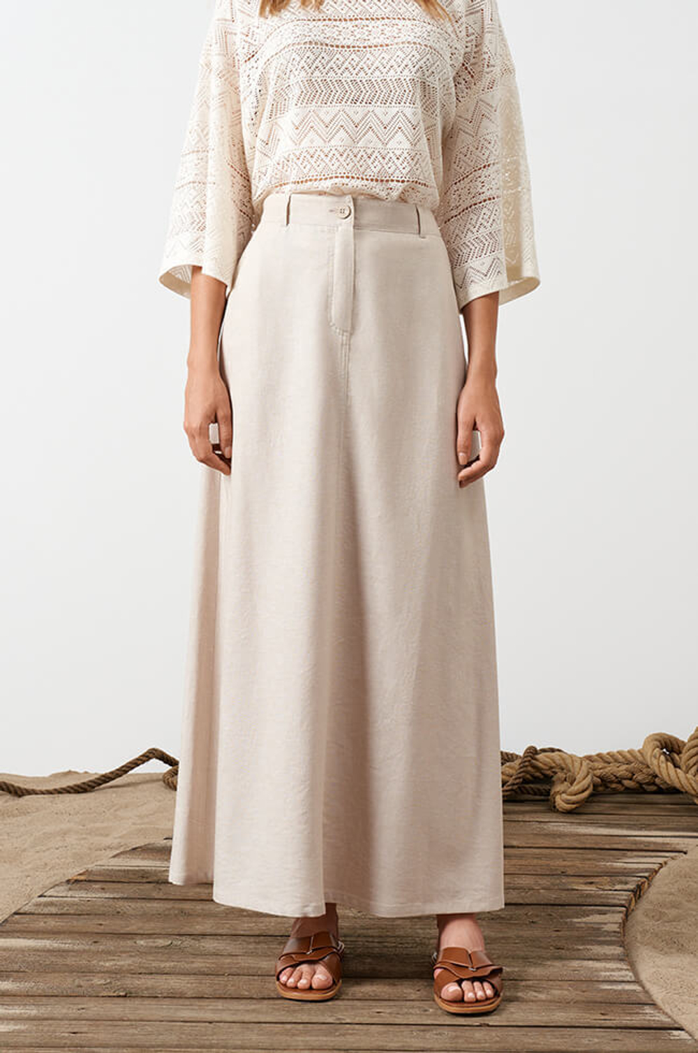 4836 Юбка женская (натуральный лен)