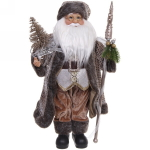 Дед Мороз 45 см в серой шубе с посохом (без музыки)