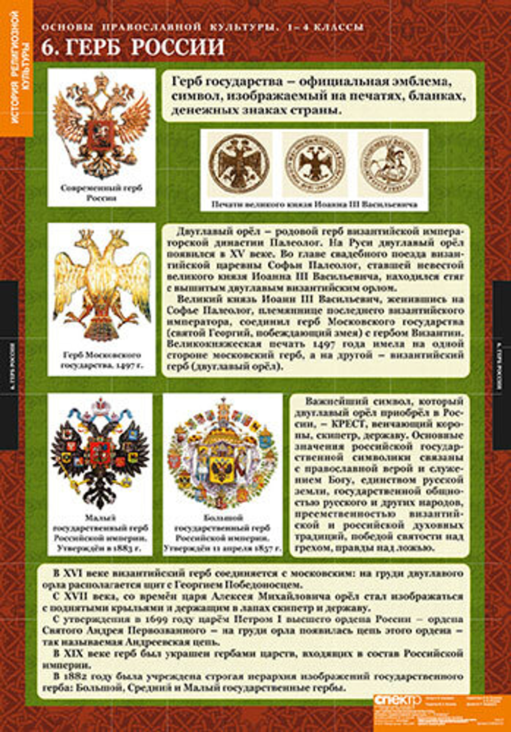 Комплект таблиц "Основы православной культуры 1-4 класс"; 12 таблиц