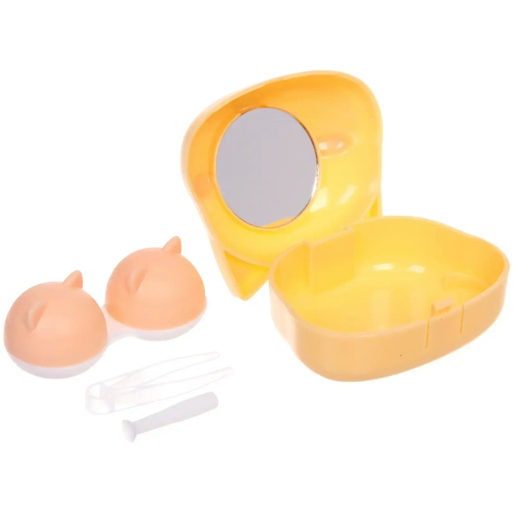 Набор для хранения контактных линз «МАРЦИПАН», корги, с зеркалом, цвет как на фото, 7.5*6.5*4.5см, (пакет с подвесом)