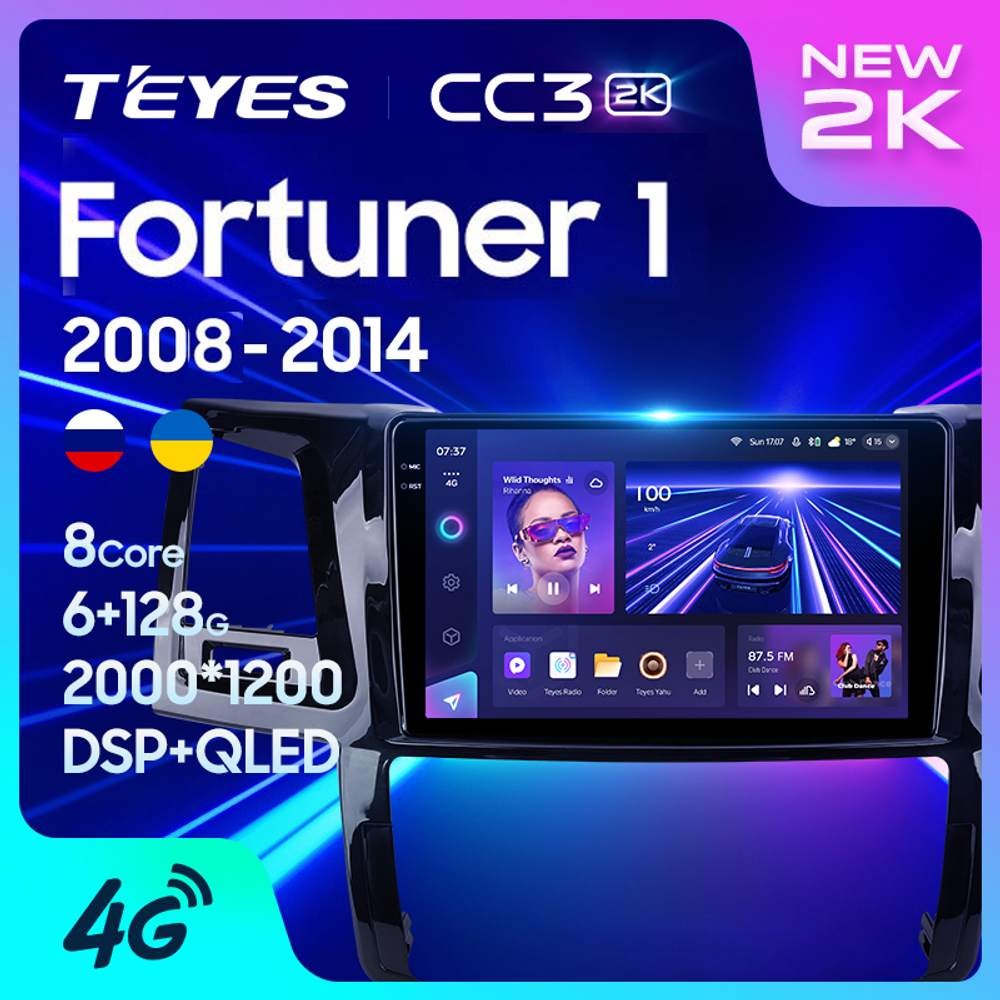 Teyes CC3 2K 9"для Toyota Fortuner 2008-2014