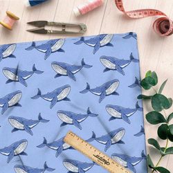 Ткань мембрана киты на голубом фоне
