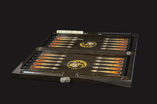 Нарды "Лев" из янтаря и мореного дуба в кейсе