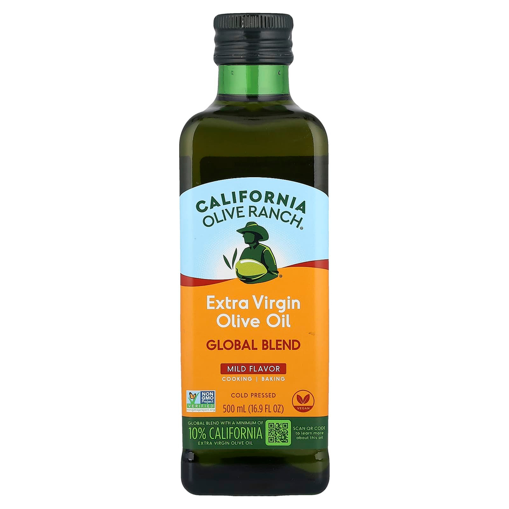California Olive Ranch, нерафинированное оливковое масло высшего качества, смесь Global Blend, нежирный вкус, 500 мл (16,9 жидк. унции)