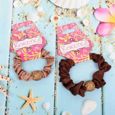 Резинка для волос 1шт «Кокетка - Aks Bambina Shambhala», микс два цвета, d-5см