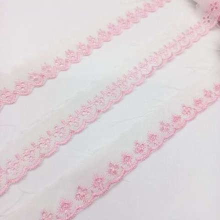Кружево шитье розовое ширина 20мм