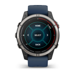 Смарт-часы Garmin Quatix 7 Pro AMOLED, титановый, темно-синий ремешок, 010-02803-81
