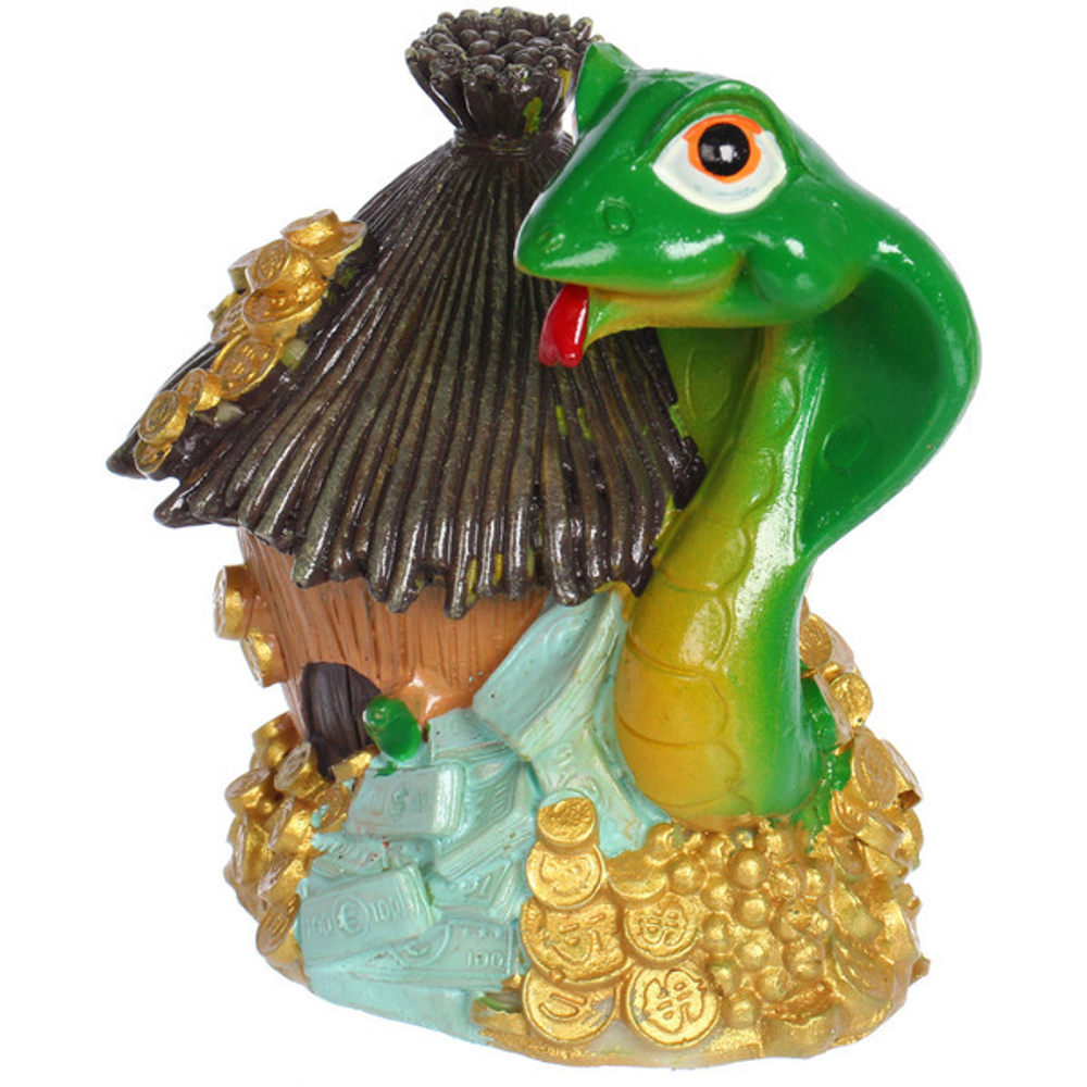 Фигурка новогодняя «Змейка в денежном домике» 9*6*10 см, микс