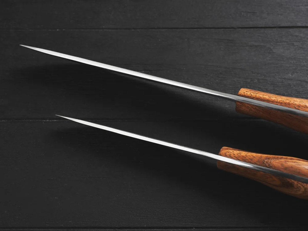 Спарка цельнометаллических финских ножей, сталь Х12МФ, рукоять ятоба