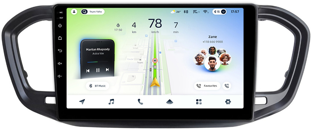 Магнитола для Lada Vesta NG 2023+ (ШГУ, рамка черная матовая) - Teyes CC4L монитор 9" IPS на Android 14, Snapdragon 662, CarPlay, 4G SIM-слот