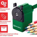 Точилка механическая BRAUBERG "JET" металлический механизм корпус зеленый (2 штуки в упаковке)