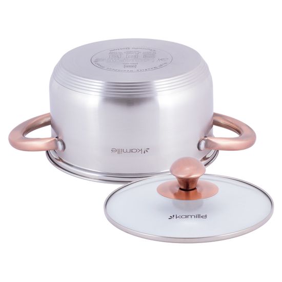 Кастрюля 2 л. из нержавеющей стали Kamille KM-4931 с медными ручками