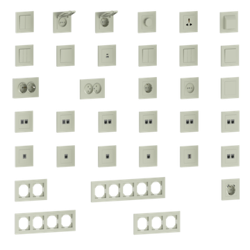 Накладка для розетки Schuko с зарядным устройством USB A+C,  со шторками 16A 250В,  шампань,  серия A07