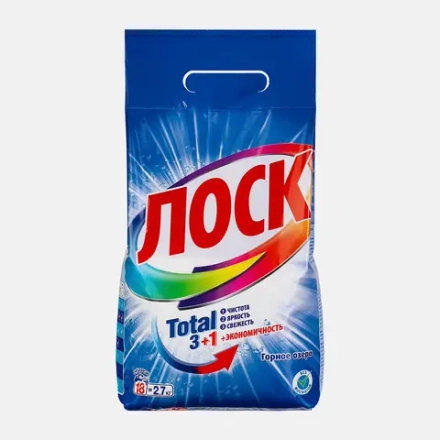 Стиральный порошок Лоск Горное озеро для белого белья автомат 2.7кг