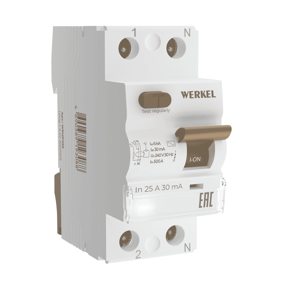 W912P256 / Устройство защитного отключения 1P+N 25 A 30 mА АС 6 kА