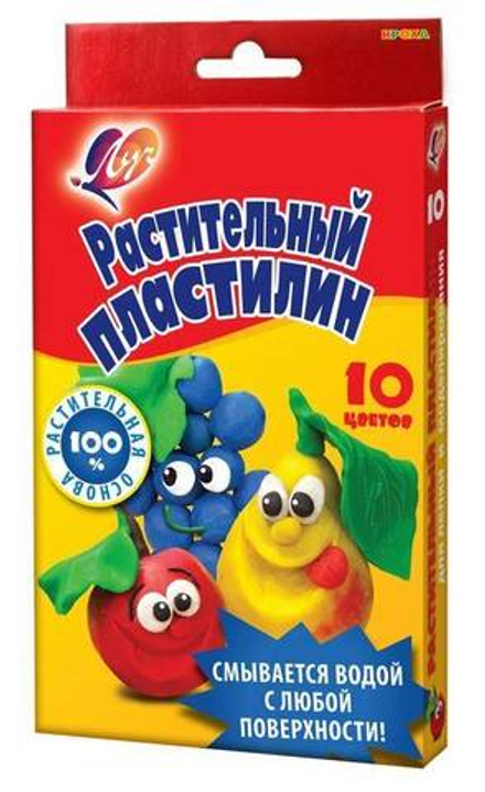 Пластилин растительный КРОХА 10 цв.