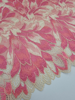 Кружево эластичное бежевый/кораллово-розовый К806 23 см