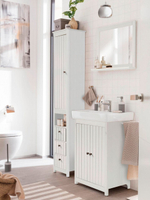 Настенное зеркало Веста, 60х51,8 см из сосны, белый воск