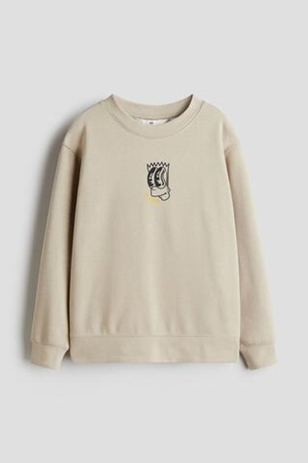 H&M Толстовка с принтом, бежевый