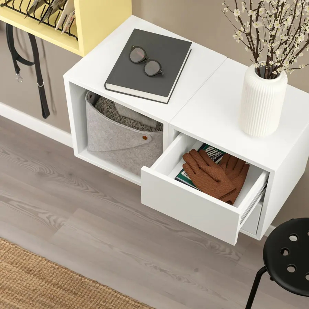 Комбинация для хранения - EKET IKEA/ ЭКЕТ ИКЕА,  105х70 см,   желтый/белый