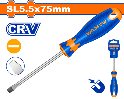 Oтвертка плоская SL5.5х75мм (12/240) WADFOW WSD1253