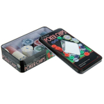 Набор для покера Professional Poker Chips: 100 фишек с номиналом, фишка дилера, металлическая коробка