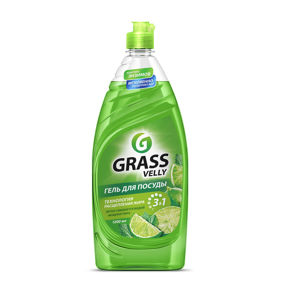 Средство для мытья посуды GRASS VELLY PREMIUM лайм и мята, 1000 мл
