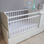 Кровать детская с комодом и ящиками "Колибри" (белый)