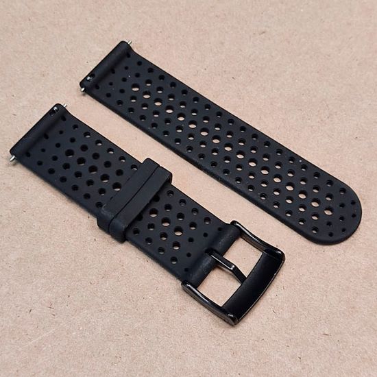 Силиконовый дышащий ремешок Suunto 24 mm для 9 / 9 Baro / 7 / D5 / Spartan Sport быстросъемный (Athletic 1) короткий (Черный)