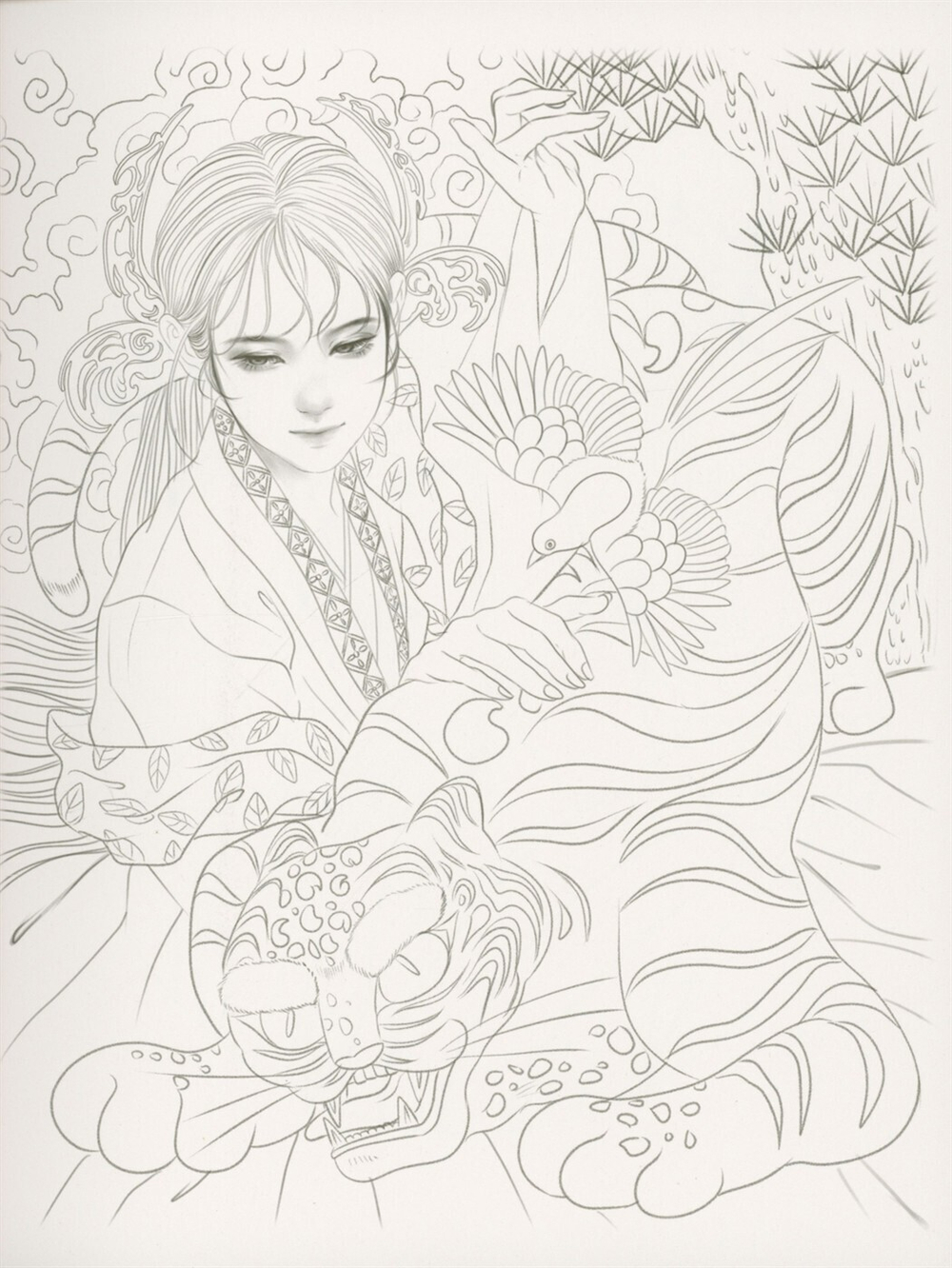 Folk tales and girls. Coloring book