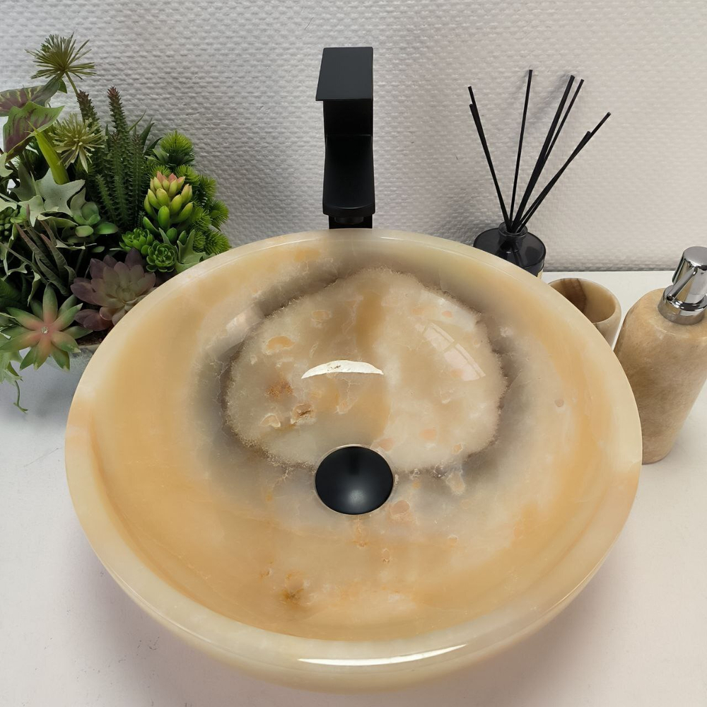 Раковина из оникса Bowl Yellow TinLip BO-62926 40*40*15 140