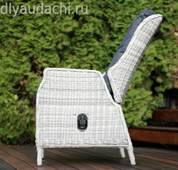 Регулируемое кресло из искусственного ротанга /алюминиевый каркас ВЕРОНА Серое