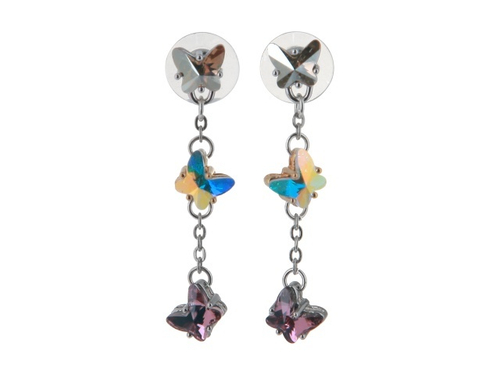 "Дарика" серьги в серебряном покрытии из коллекции "Ах! Лето..." с замком пусеты