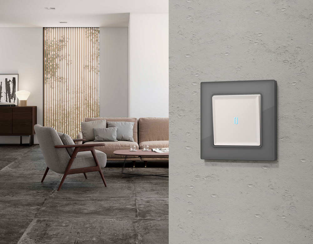 MA202040 Комплект механизма 1-кл проходного выключателя с подсветкой 10000K ALFA Жемчуг QUANT (AP2020, VM105, G29B)