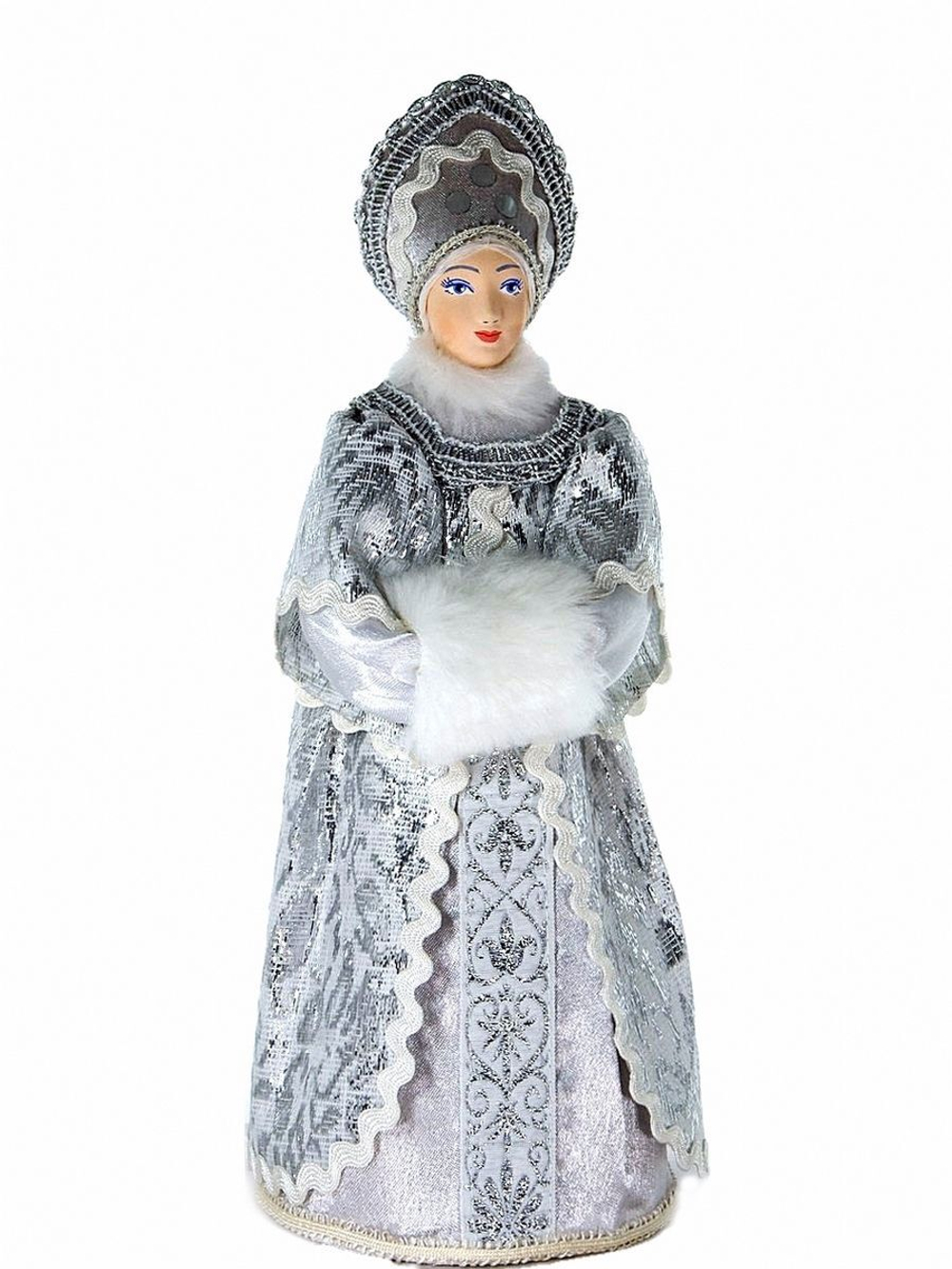 Фарфоровая кукла коллекционная Снегурочка с муфтой. Новогодняя игрушка под ёлку ручной работы