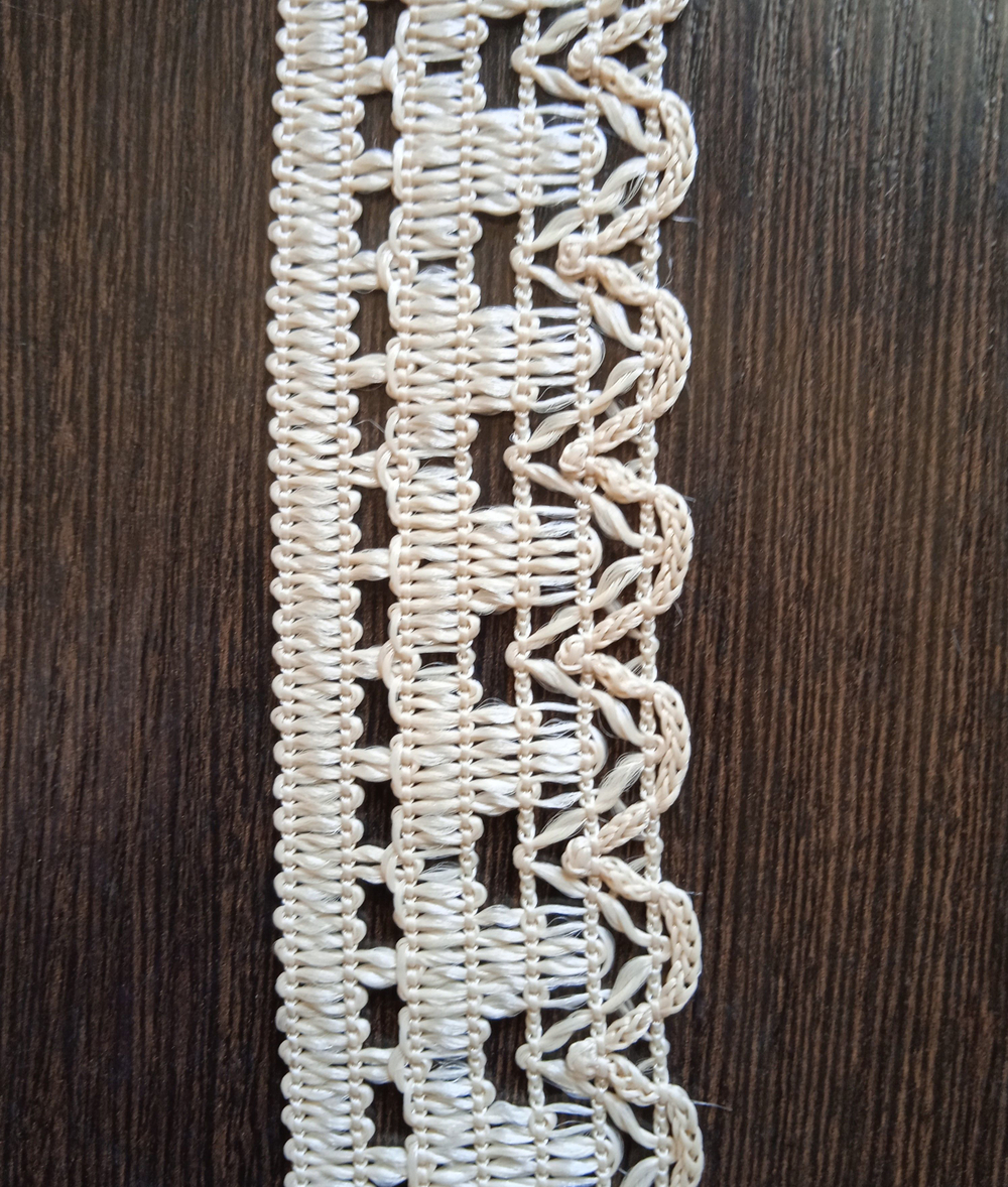 Декоративная тесьма №2 цвет2 (Топленое молоко) 35мм 25м